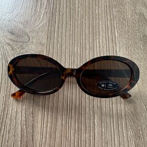 Zara Brown Oval Sunglasses Classic Design